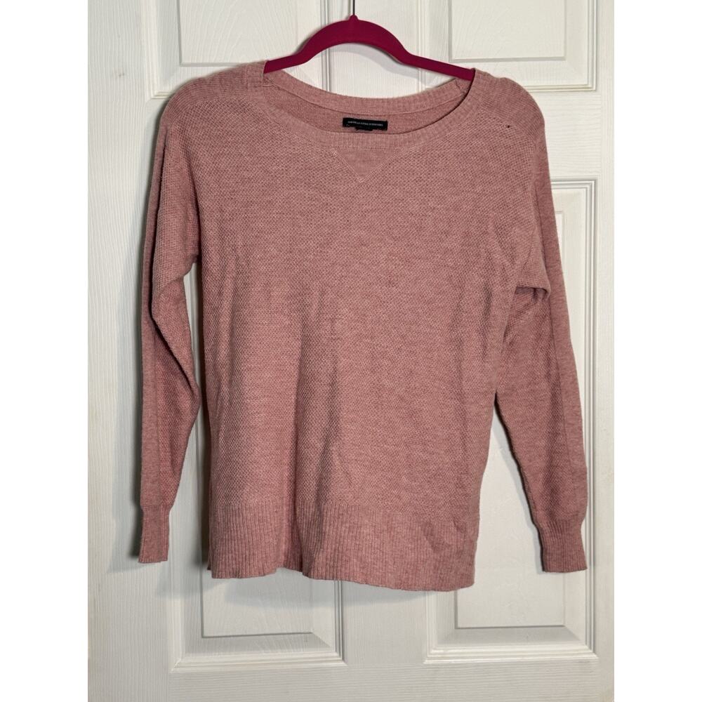 American Eagle Outfitters Women's Waffle Knit Shirt, Mauve, Pink, XS, Small Flaw